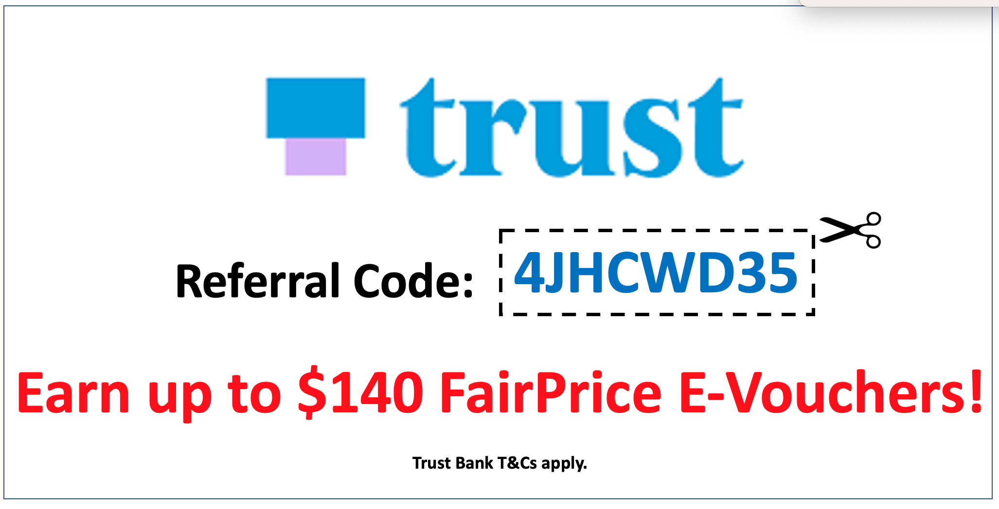 Trust Bank Referral Code 4JHCWD35 (Earn 140 Bonus)