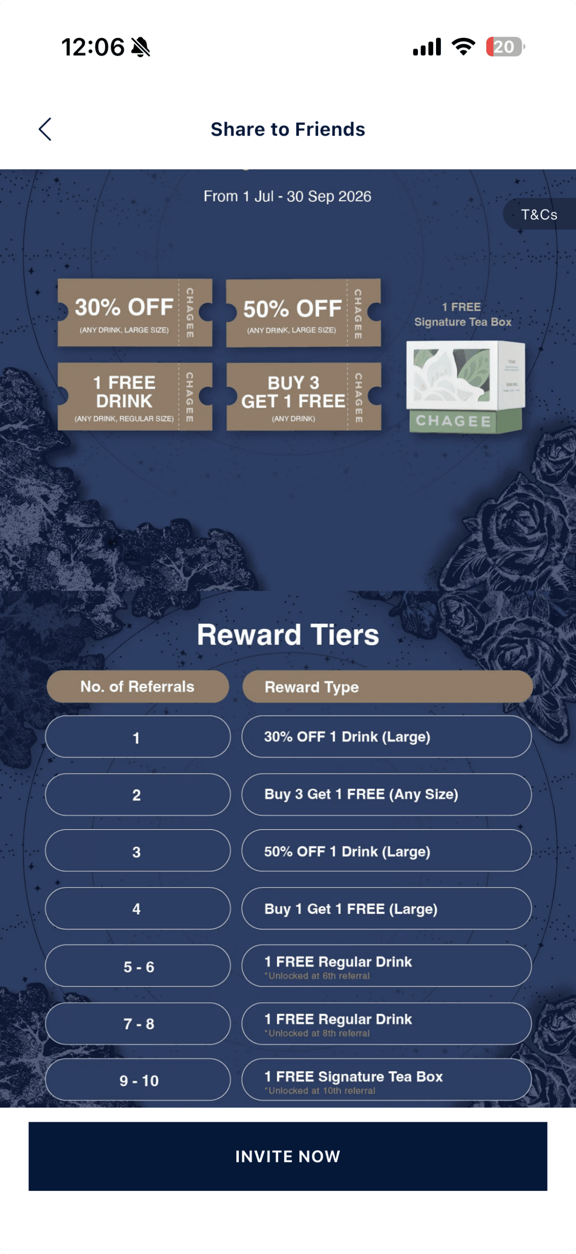 CHAGEE Referral Rewards Tier